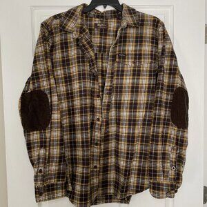 Lng Wovens button up corduroy flannel cotton yellow vintage 2XL
